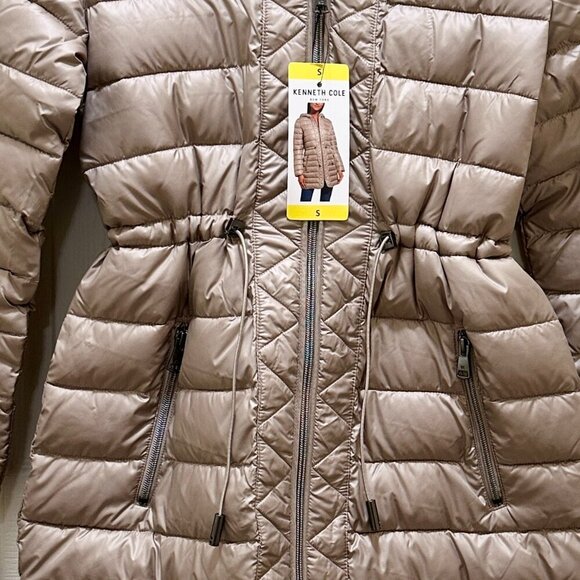 Kenneth Cole Women's Quilted Anorak Puffer Jacket Size S Tan Lightweight (NEW) - Picture 6 of 15